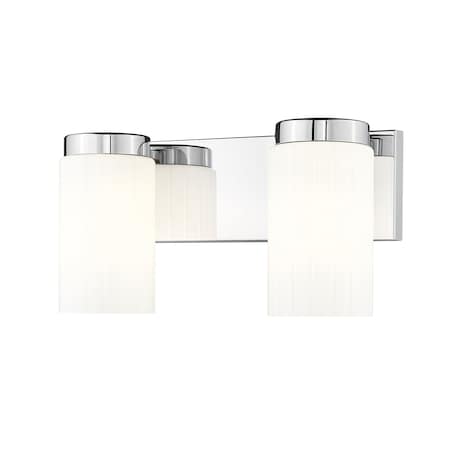 Z-Lite Burk 2 Light Vanity, 13.75in. W x 7.25in. H, Chrome 746-2V-CH